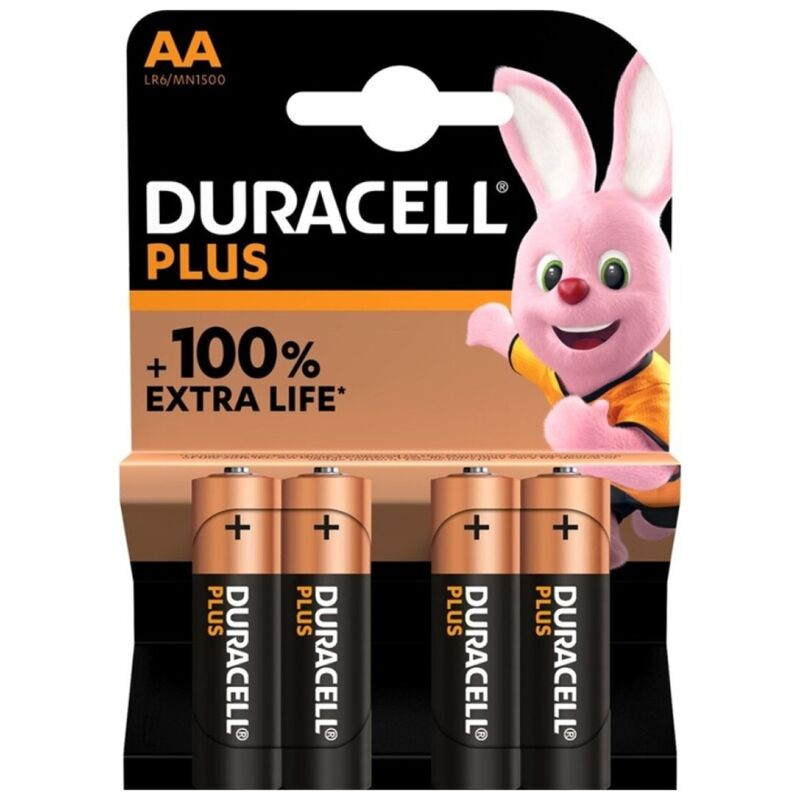 DURACELL PLUS POWER 100 PILE ALCALINE AA LR6 4 UNITÉ