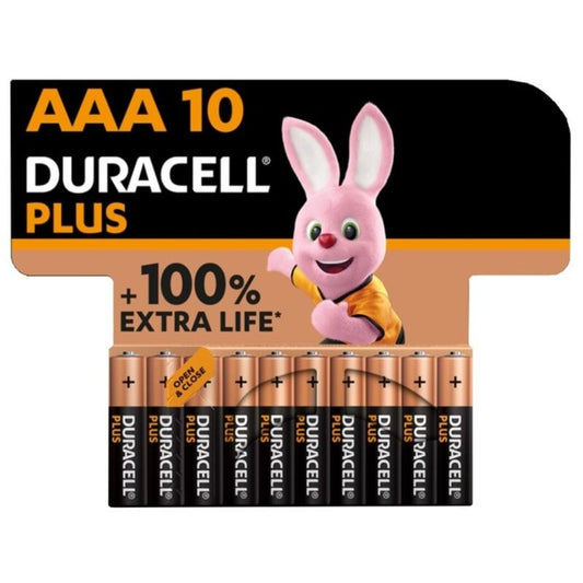 PILE ALCALINE DURACELL PLUS POWER 100 AAA LR03 10 UNITÉ