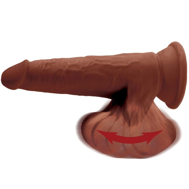 KING COCK PLUS 3D COCK SWINGING BALLS 24.5 CM - MARRON