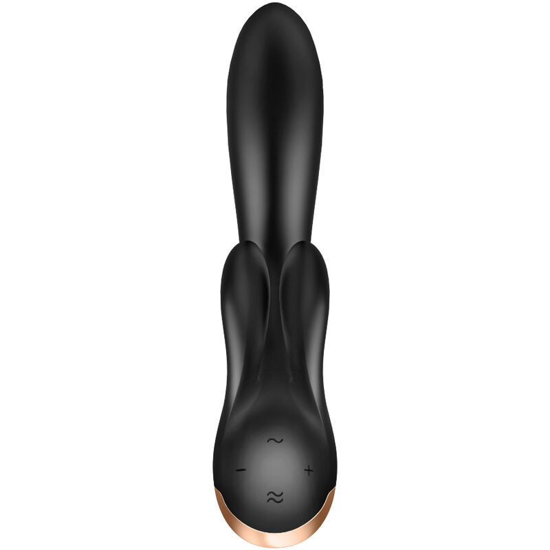 SATISFYER DOUBLE FLEX VIBRATOR APP - BLACK