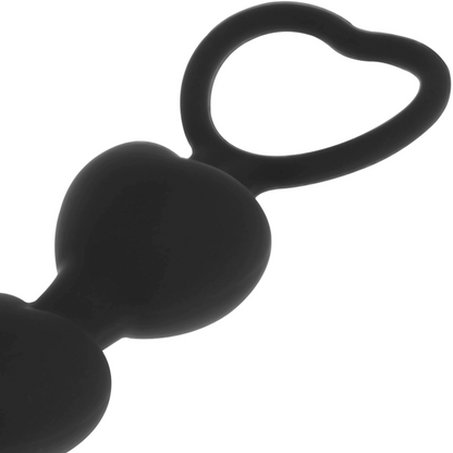 BLACK&SILVER - CHAÎNE DE COEURS ANAL MILA 18 CM