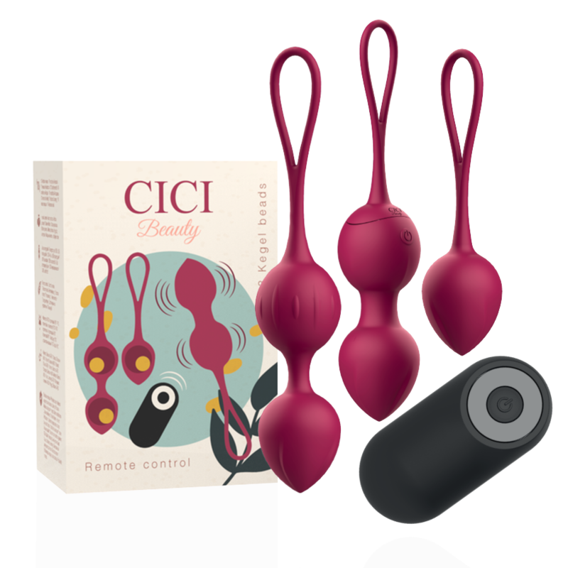 CICI BEAUTY- PREMIUM SILICONE 3 PERLES DE KEGEL VIBRANTES TÉLÉCOMMANDE