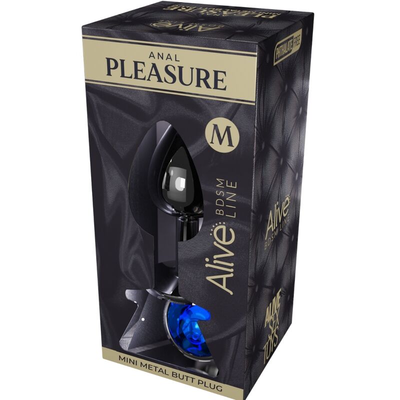 ALIVE - MINI PLUG DE PLAISIR ANAL MÉTAL BLEU TAILLE L/M/S