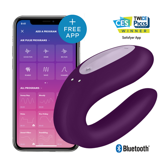 SATISFYER DOUBLE JOY CON APP VIOLET